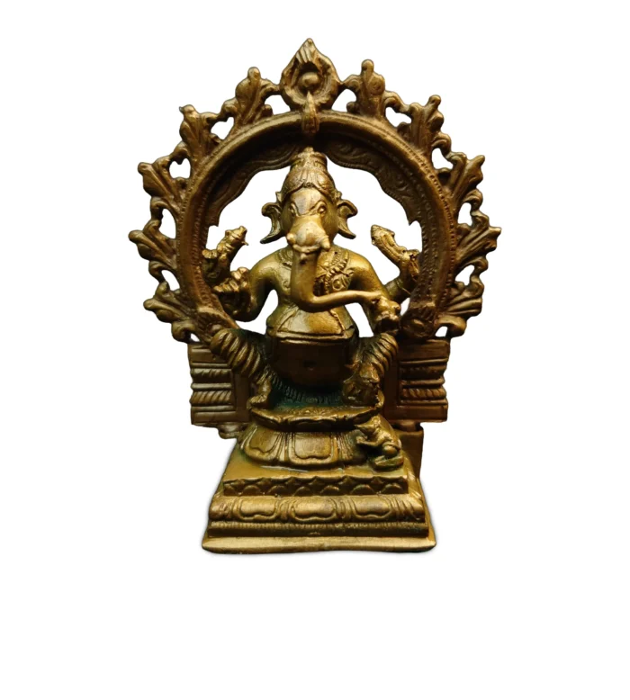 Chola Bronze Ganesha (Antique Patina Finish) - Small