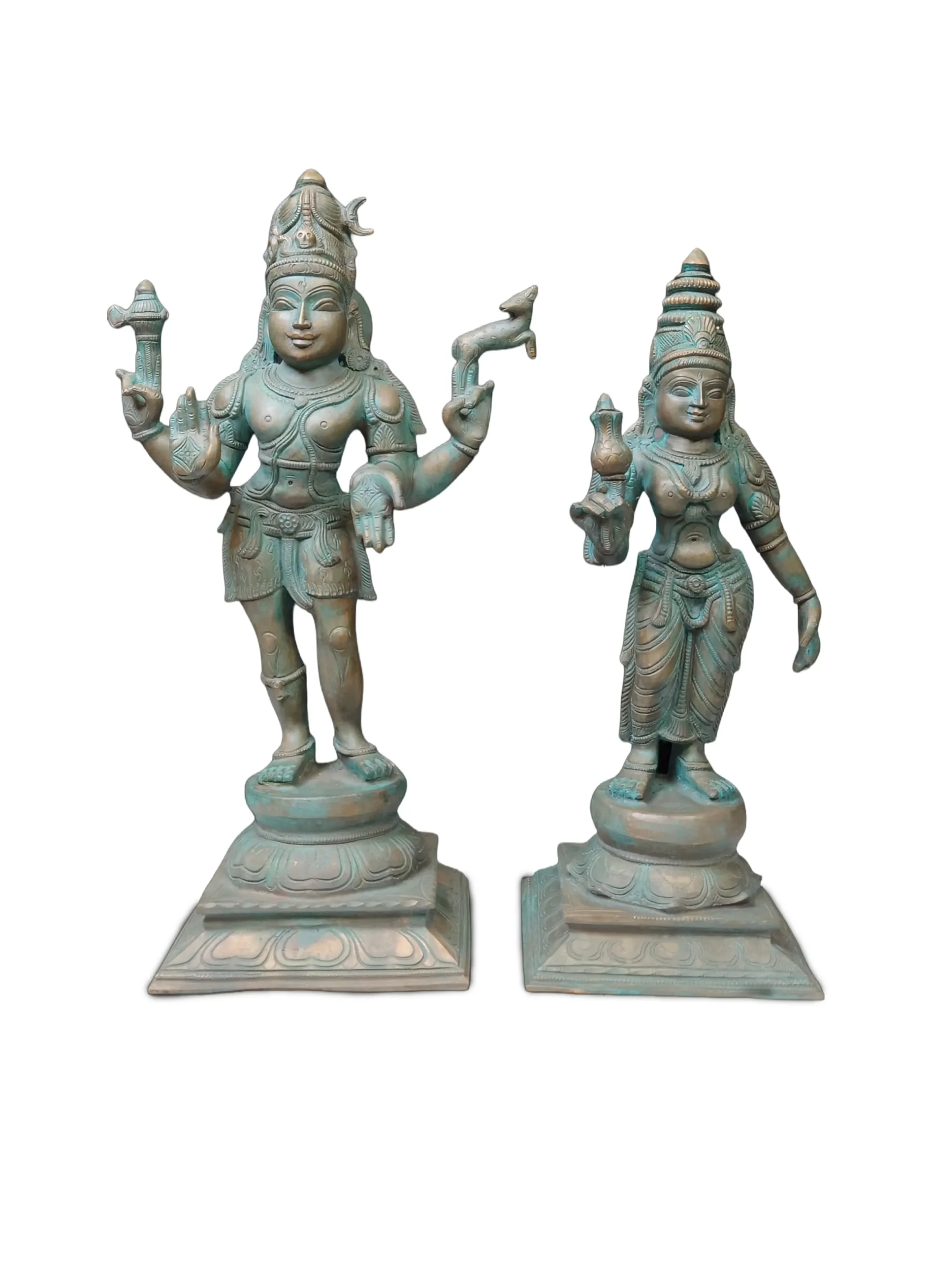 Chola Bronze Shivan Parvathy – 2 Pieces