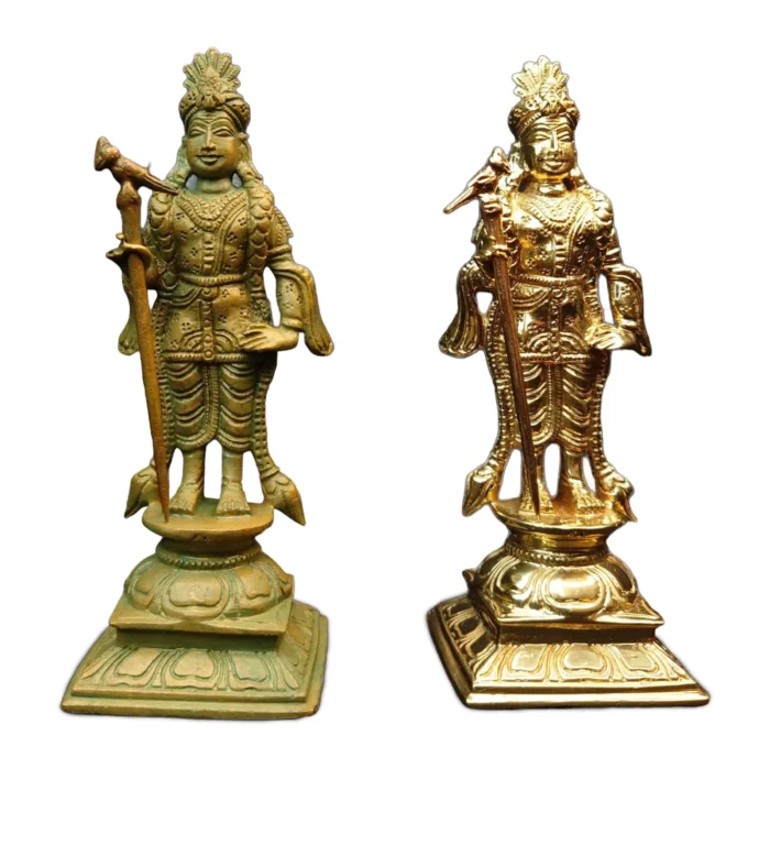 Chola Bronze Rajalangaram Murugan (Antique Patina Finish)