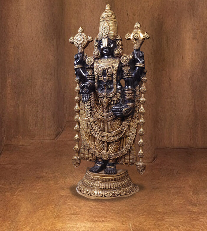 A handcrafted traditional brass Muruga idol available at Bharathiyam House Of Handicrafts in Coimbatore.