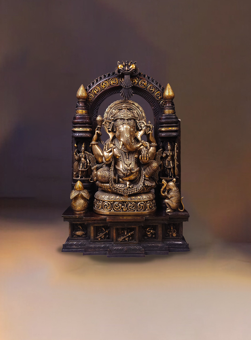 Brass Ganesha Dual Tone Idol – Bharathiyam