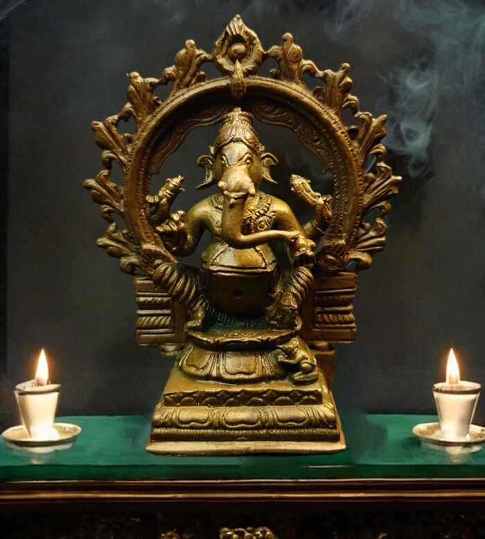 Chola Bronze Ganesha (Antique Patina Finish)