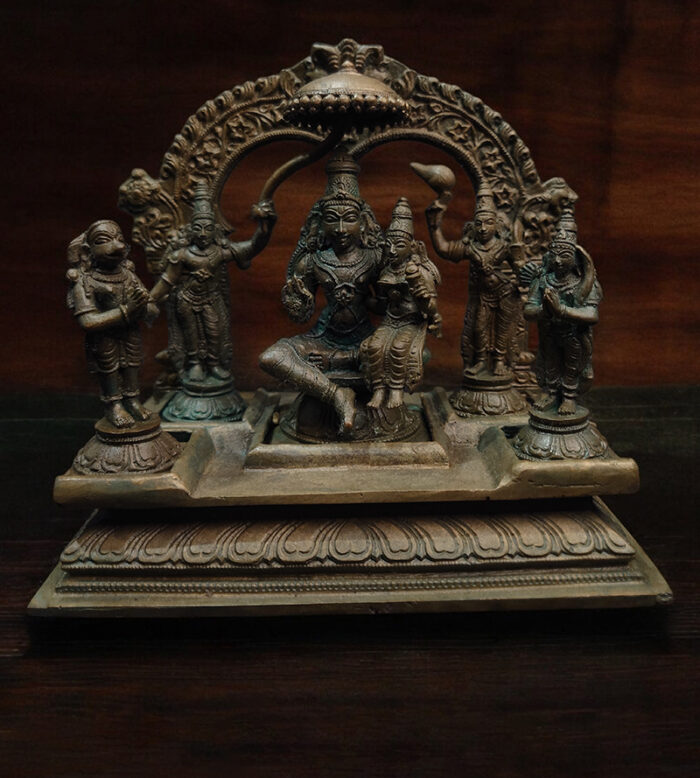 Chola Bronze Ram Darbar (Antique Patina Finish)