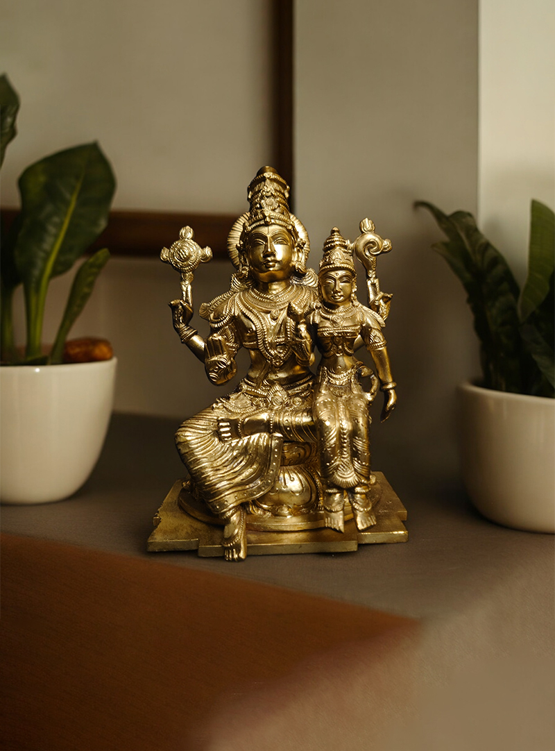 hoysala-bronze-vishnu-lakshmi-idol-coimbatore