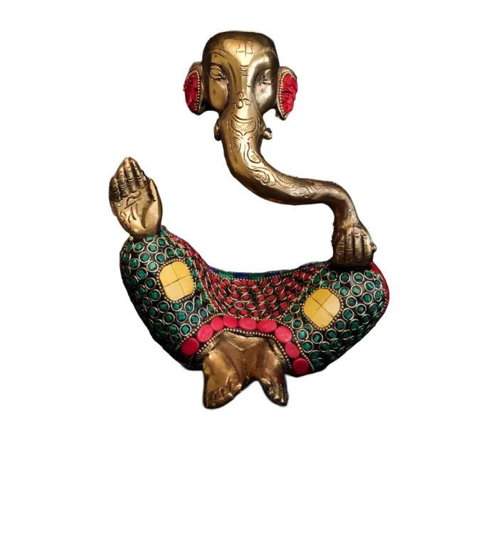 Brass Stone Work Abstract Ganesha