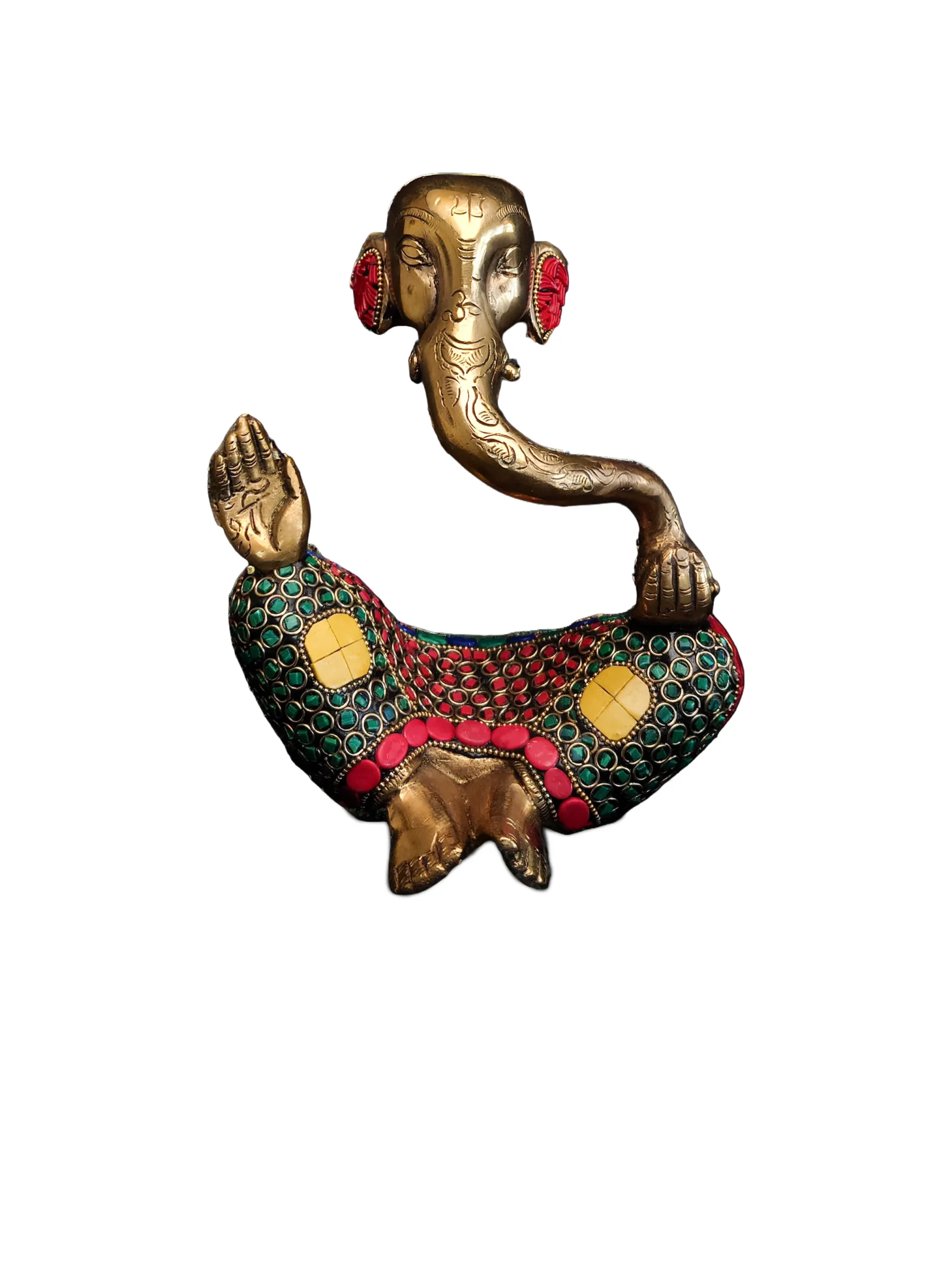 Brass Stone Work Abstract Ganesha