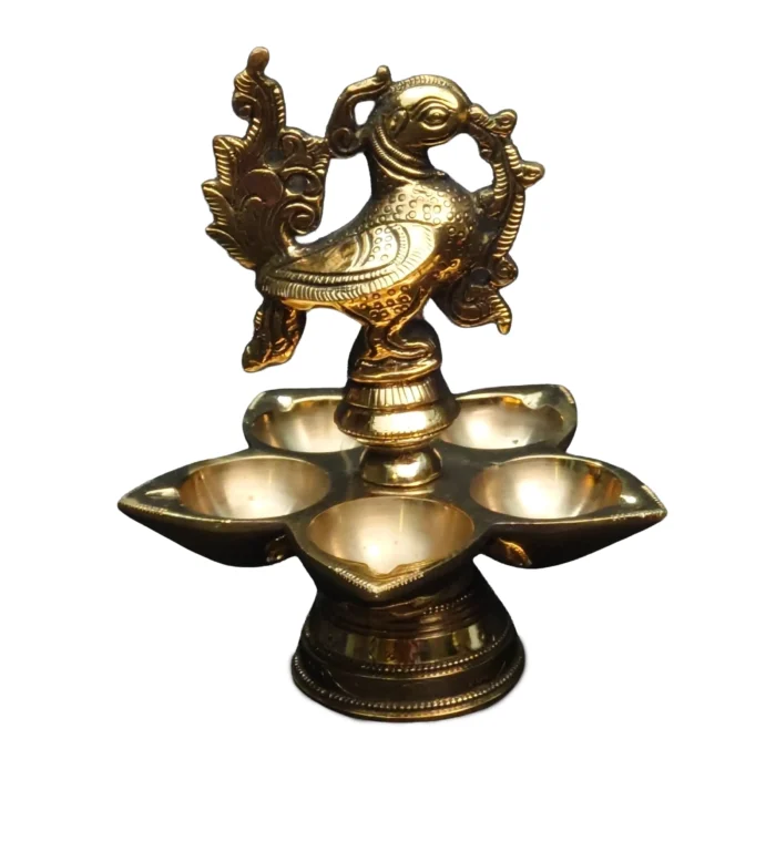 Brass Annam 5 Face Lamp