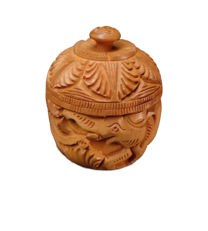 White Wood Kumkum Box
