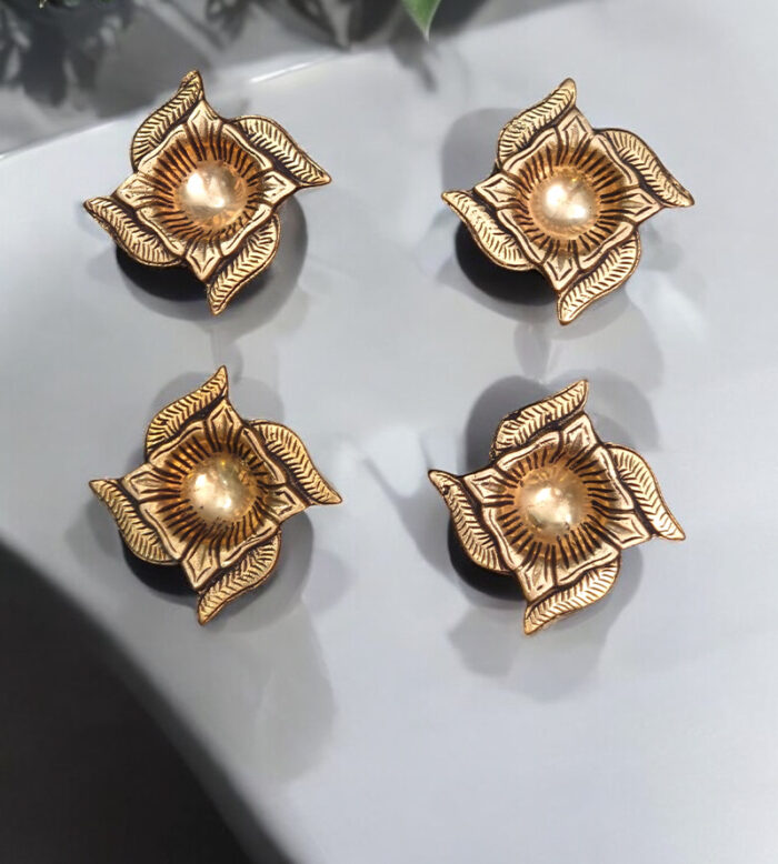 Brass Swastik Lamp Set