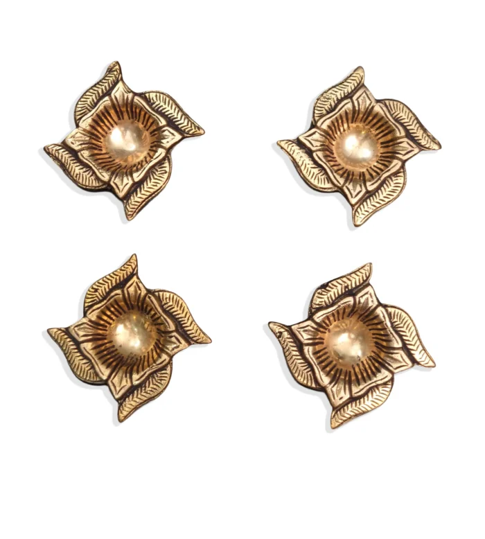 Brass Swastik Lamp Set