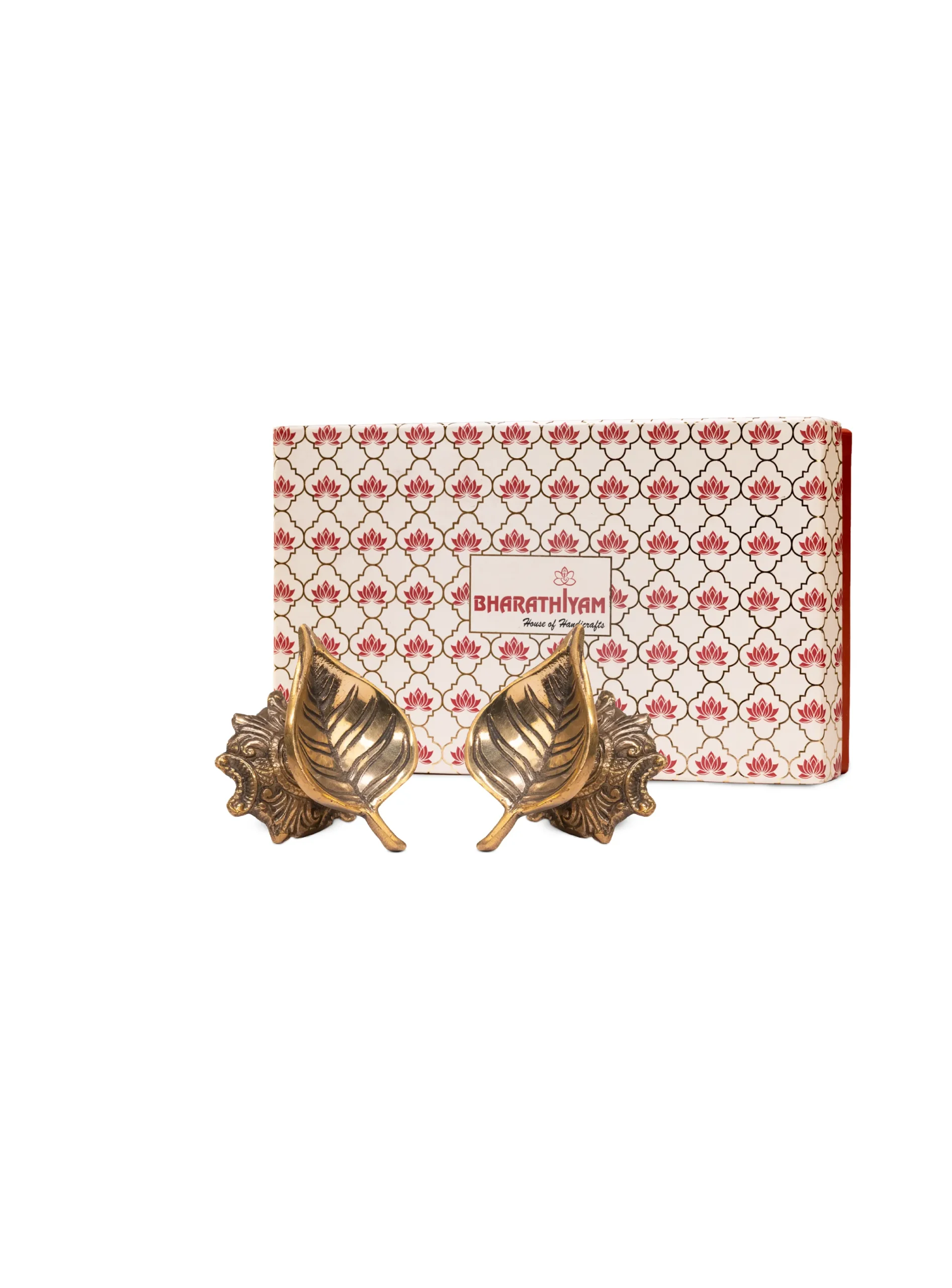Brass Leaf Lamp Set - Image 2