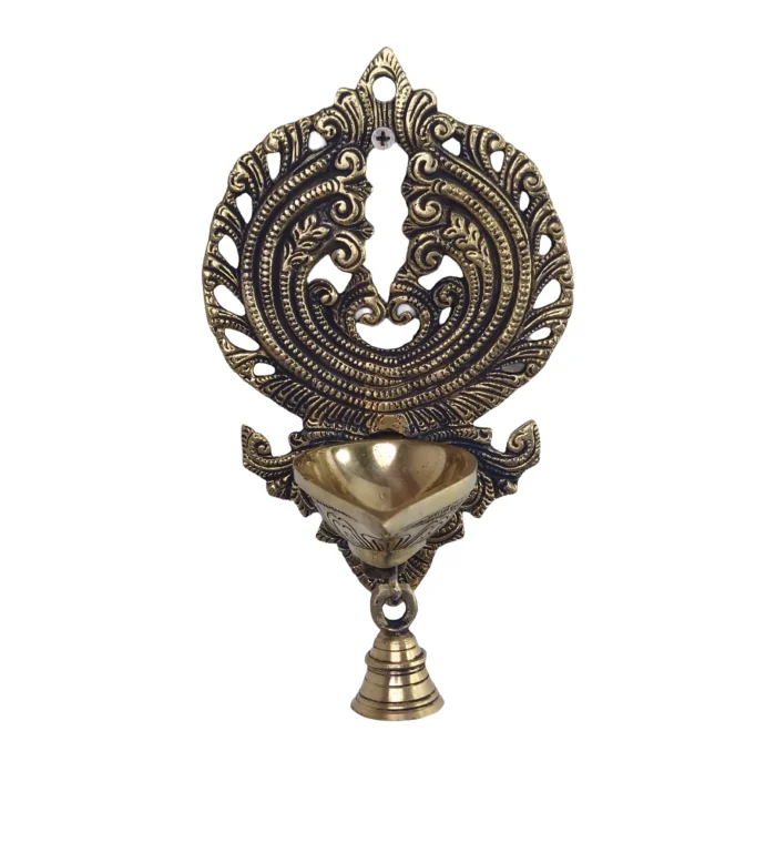 Brass Carved Wall Hanging Lamp