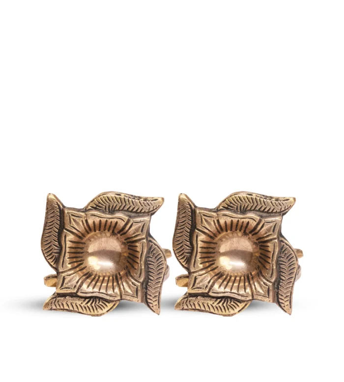 Brass Swastik Lamp Set