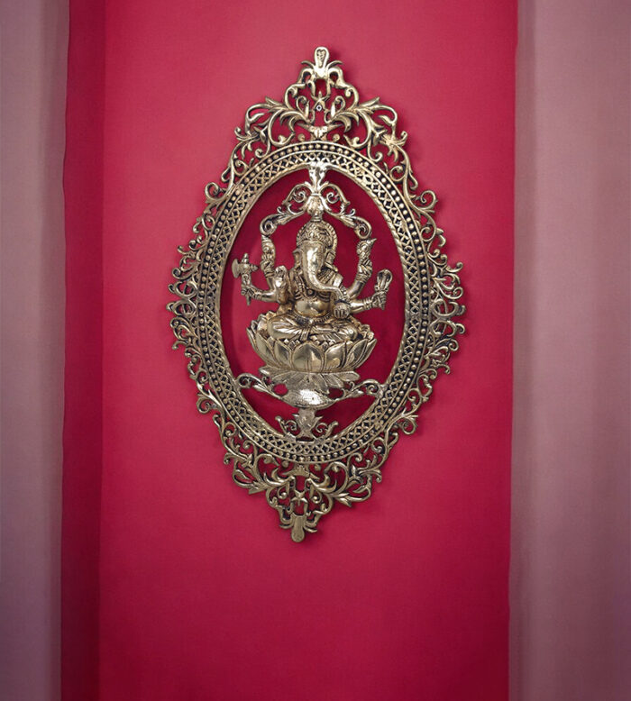 Brass Ganesha Wall Frame