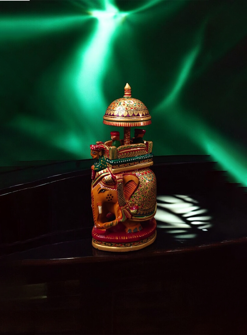 White Wood Colour Painted Elephant Medium – Bharathiyam House Of Handicrafts