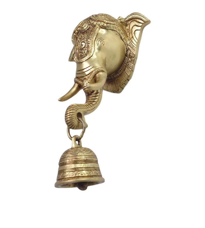 Brass Elephant Bell Wall Hanging