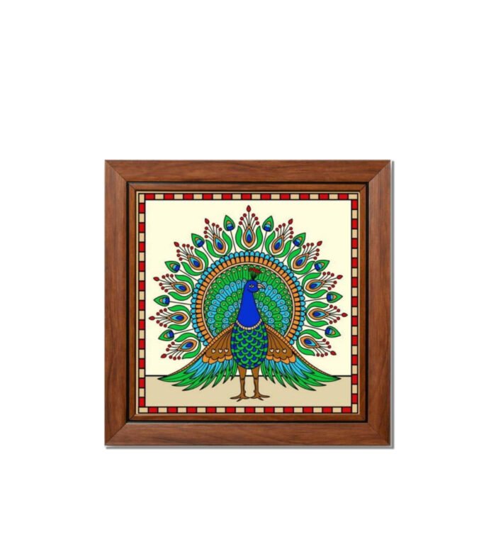 Reverse Glass Painting - Peacock