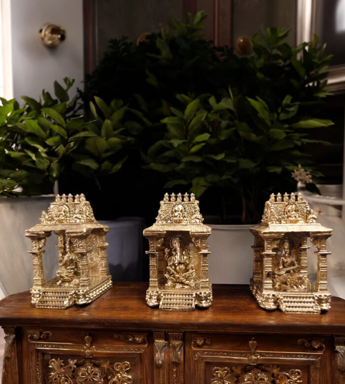 Panchaloha Ganesha, Lakshmi & Saraswati Set