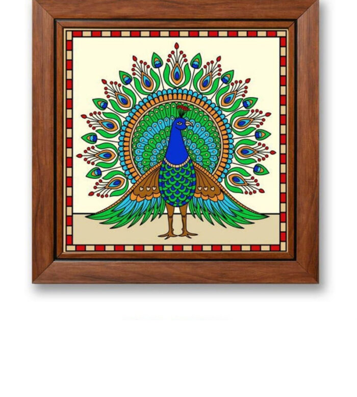 Reverse Glass Painting - Peacock