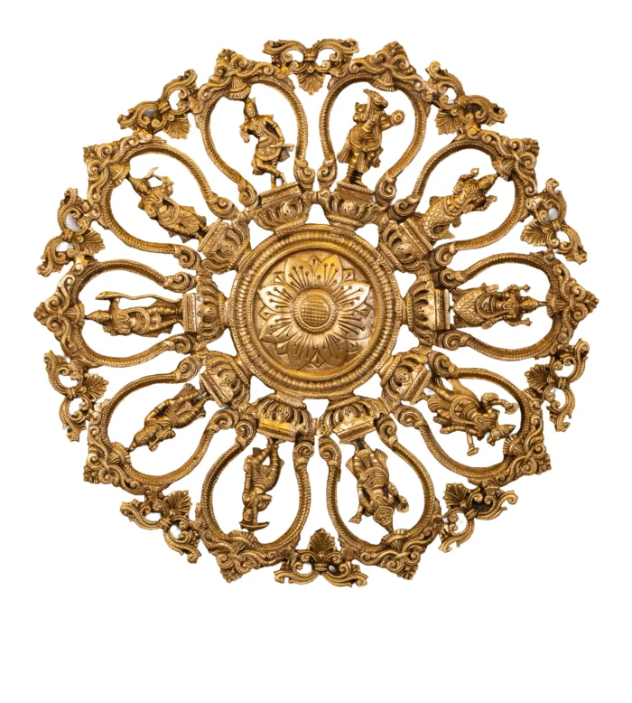 Hoysala bronze dasavatharam wall hanging panel