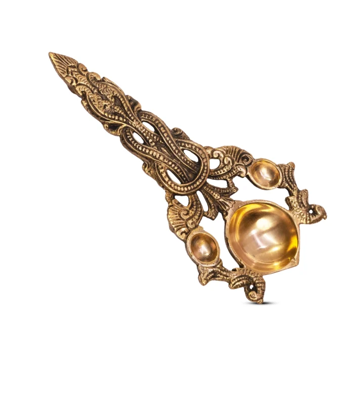 Brass Bird Carved Aarti Spoon
