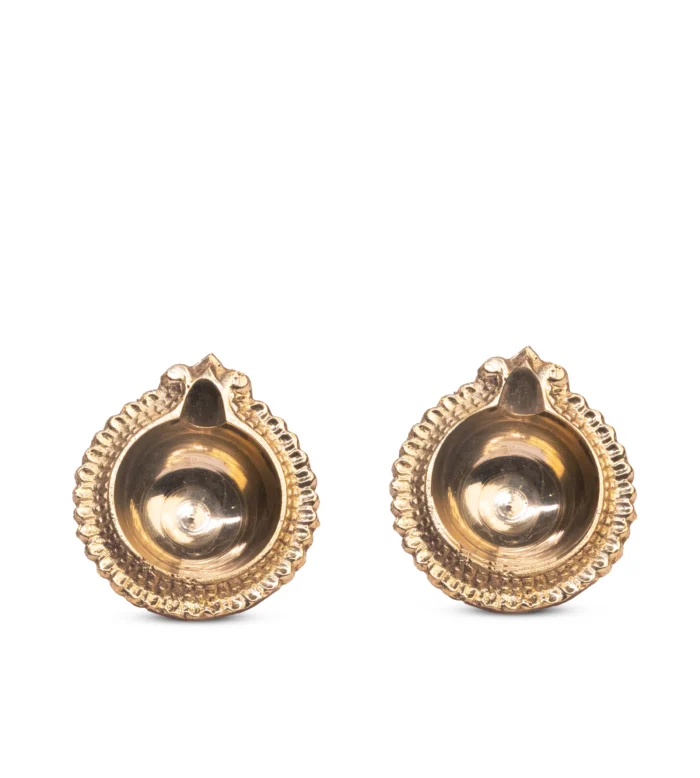 Brass Festive Round Diya Set
