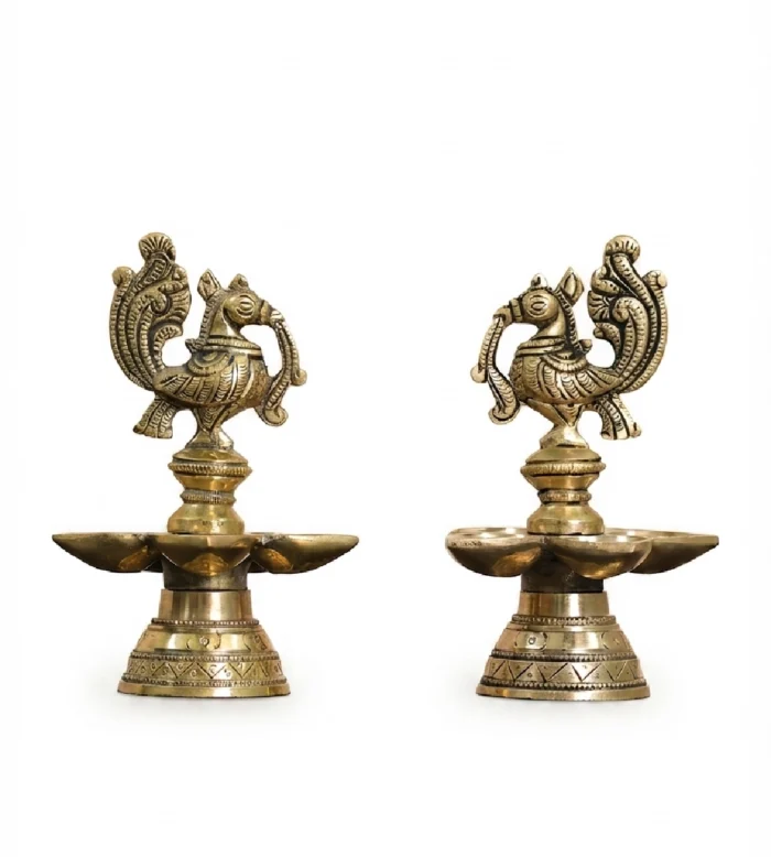 Brass Annam Lamp Set