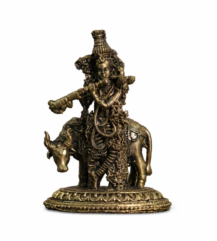 Panchaloha Ajanta Cow Krishna