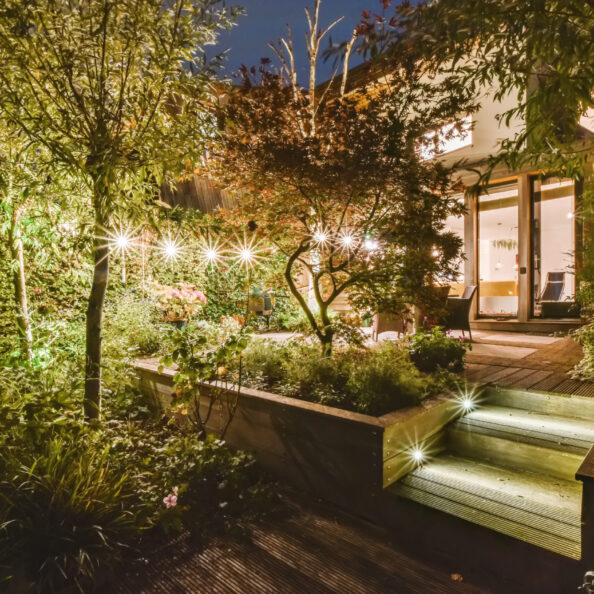Fascinating courtyard of a residential building with greenery