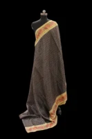 Charcoal Black Semi Tussar Saree