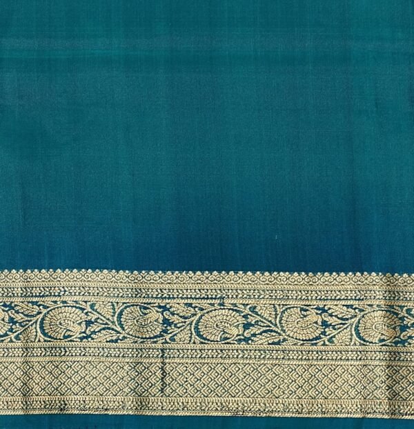 Soft Silk Saree In Ocean Blue With Navy Blue border