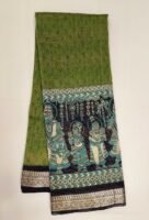 Pure Moss Green Chanderi Cotton Saree
