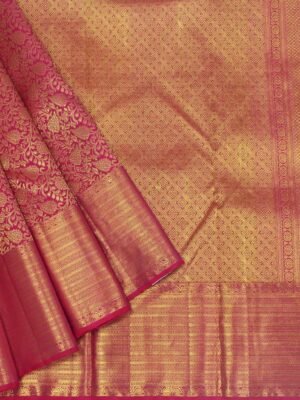 Bridal Kanjeevaram Saree in Rani Pink