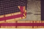 Narayanpet Saree In Dark Wine With Ganga Jamuna Pattern