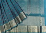 Soft Silk Saree In Ocean Blue With Navy Blue border