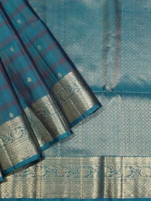 Soft Silk Saree In Ocean Blue With Navy Blue border