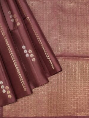 Dark Wine Borderless Silk Saree