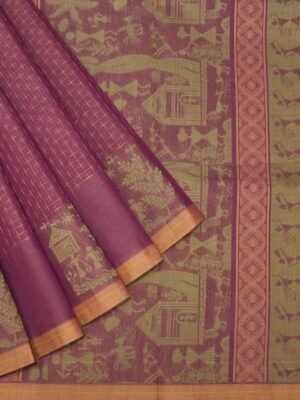 Purple Warli Kovai Cotton Saree