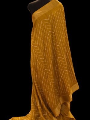 Mustard Yellow Semi Dola Silk Saree