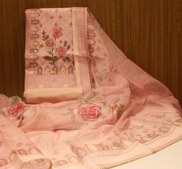 Kota Salwar Material In Peach Shade