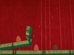 Dark Red Kanchi Chettinad Cotton Saree Green Border