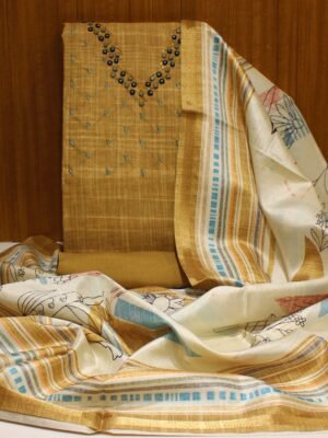 Mustard Semi Tussar Salwar Material