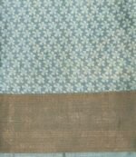 Pure Tussar Saree in Pastel Blue with Rose Digital Prints
