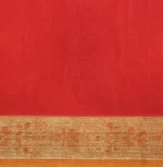 Pure Kovai Cotton Saree In Chilly Red With Three Motifs