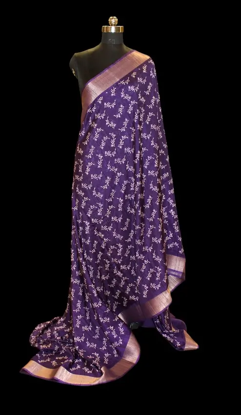Dola Silk Saree In Dark Purple