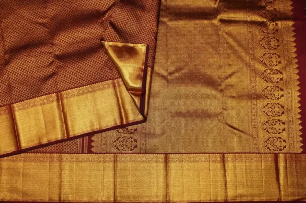 Brocade Bridal Soft Silk Saree In Deep Maroon