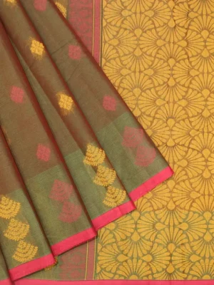 Pure Handloom Kovai Cotton Saree In Dual Shade