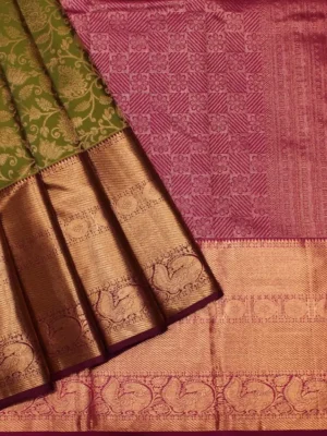 Brocade Bridal Soft Silk Saree In Emerald Green