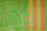 Pure Kovai Cotton Saree In Fern Green With Checks Pattern
