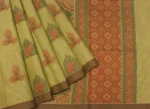 Pure Handloom Kovai Cotton Saree In Light Green